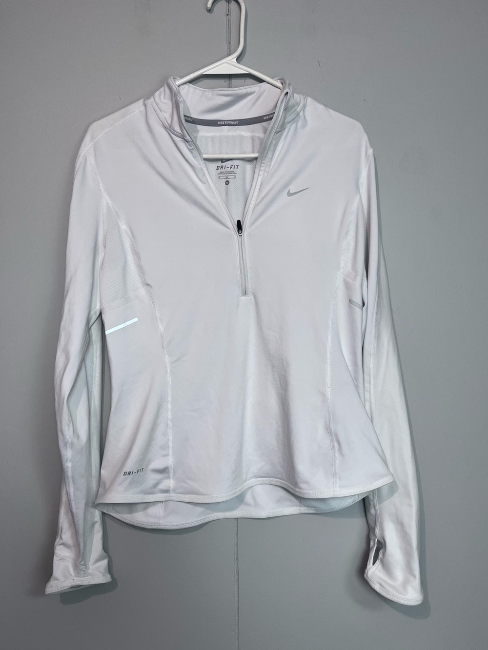 Nike Women’s White Dri-FIT Quarter-Zip Running Jacket